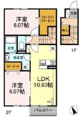 シャルマン高野台Bの物件間取画像